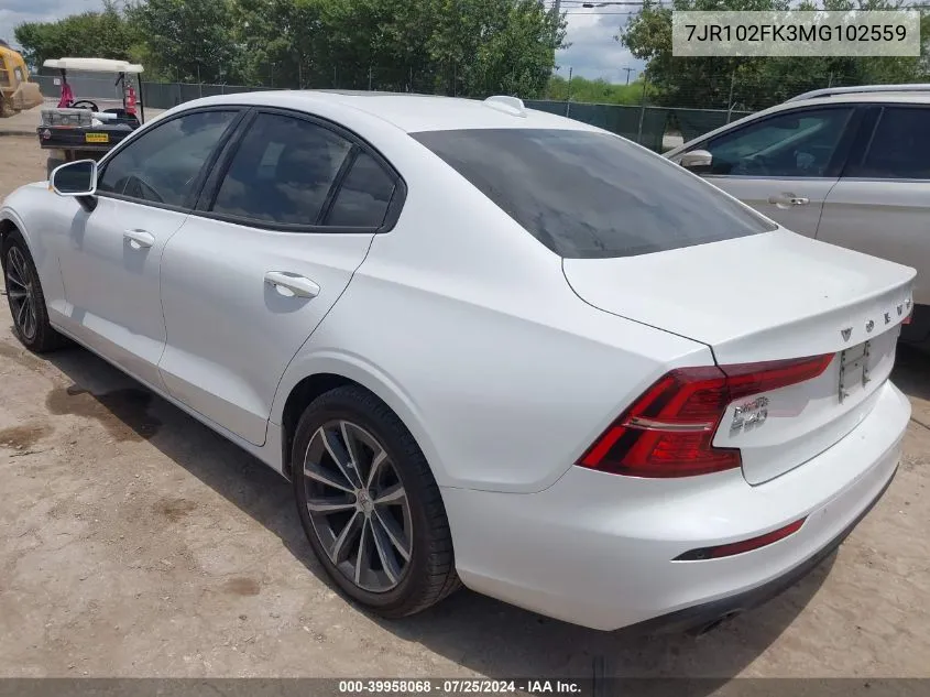 7JR102FK3MG102559 2021 Volvo S60 T5 Momentum