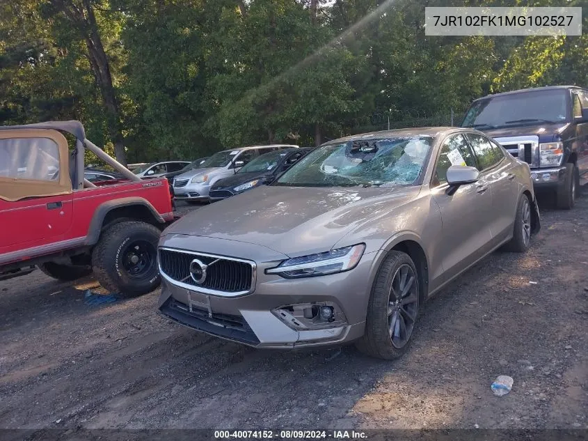 2021 Volvo S60 T5 Momentum VIN: 7JR102FK1MG102527 Lot: 40074152