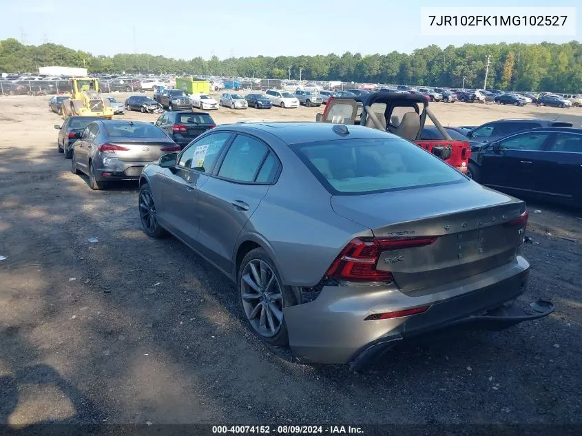 2021 Volvo S60 T5 Momentum VIN: 7JR102FK1MG102527 Lot: 40074152