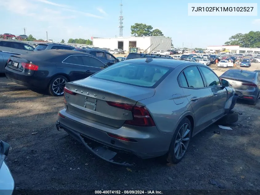 2021 Volvo S60 T5 Momentum VIN: 7JR102FK1MG102527 Lot: 40074152