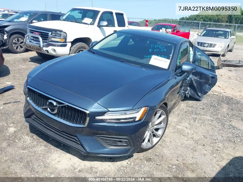 2021 Volvo S60 T6 Momentum VIN: 7JRA22TK8MG095350 Lot: 40168795