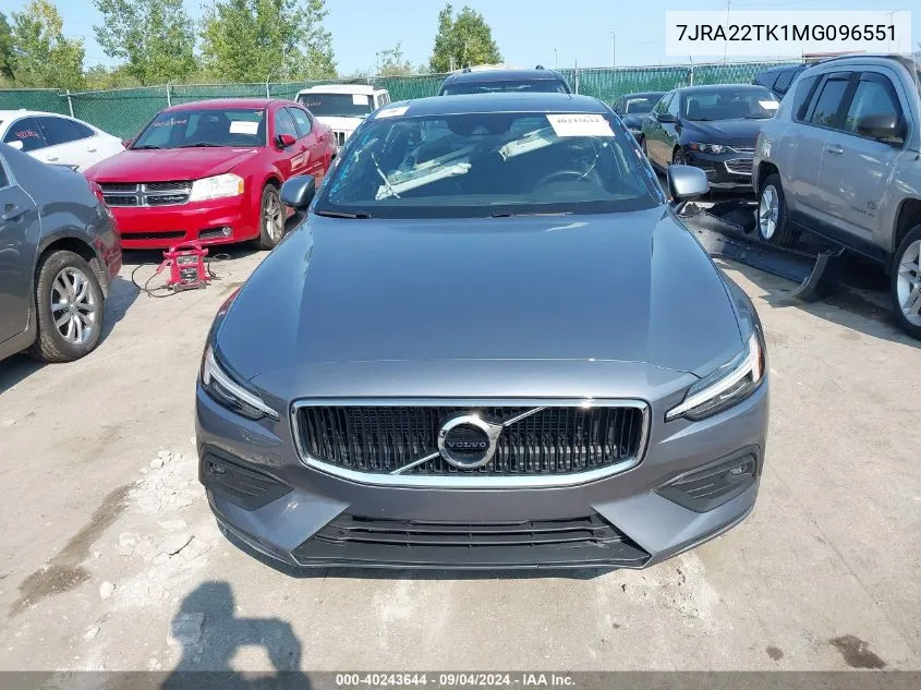 7JRA22TK1MG096551 2021 Volvo S60 T6 Momentum