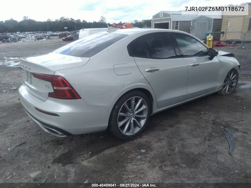 7JR102FZ6MG118672 2021 Volvo S60 T5 Momentum