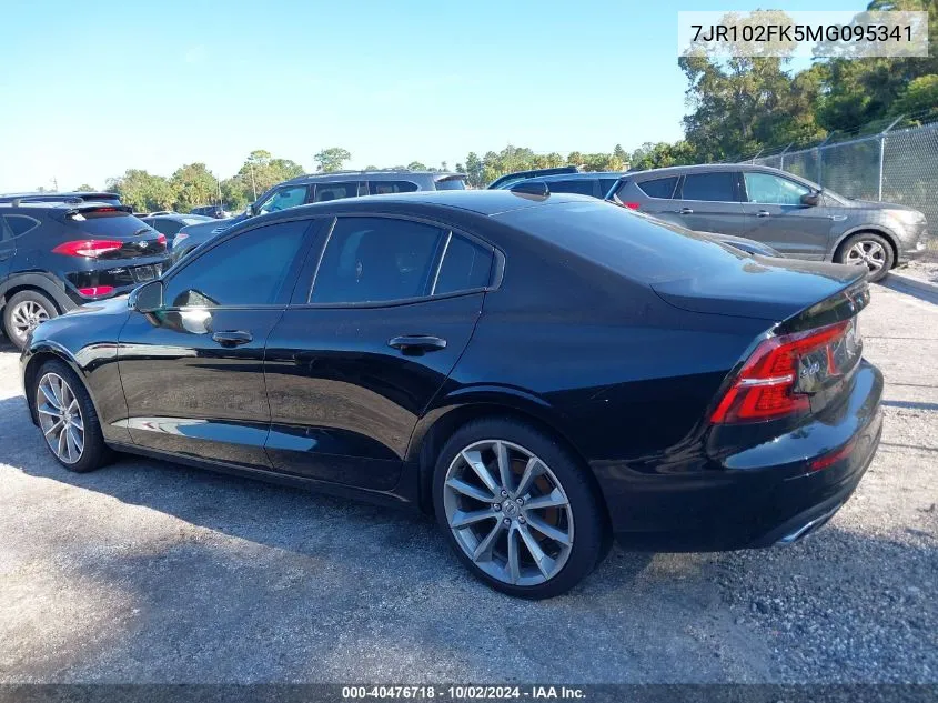 2021 Volvo S60 T5 Momentum VIN: 7JR102FK5MG095341 Lot: 40476718