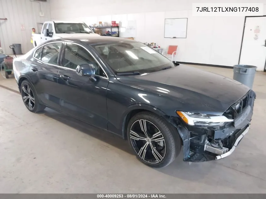 2022 Volvo S60 B5 Inscription VIN: 7JRL12TLXNG177408 Lot: 40009253