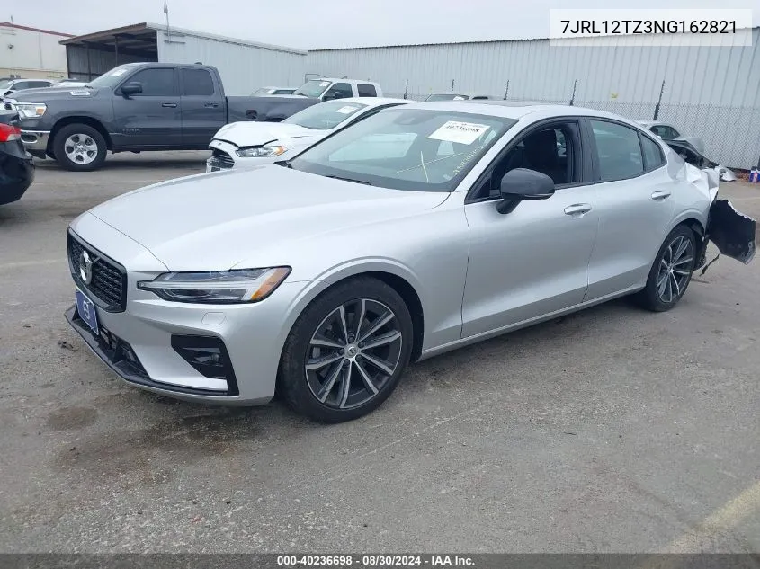 2022 Volvo S60 B5 Momentum VIN: 7JRL12TZ3NG162821 Lot: 40236698