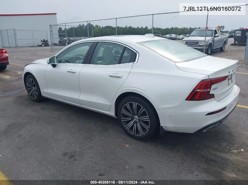 7JRL12TL6NG160072 2022 Volvo S60 B5 Inscription