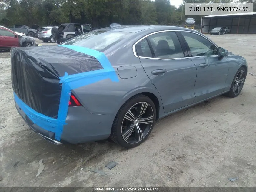 7JRL12TL9NG177450 2022 Volvo S60 B5 Inscription