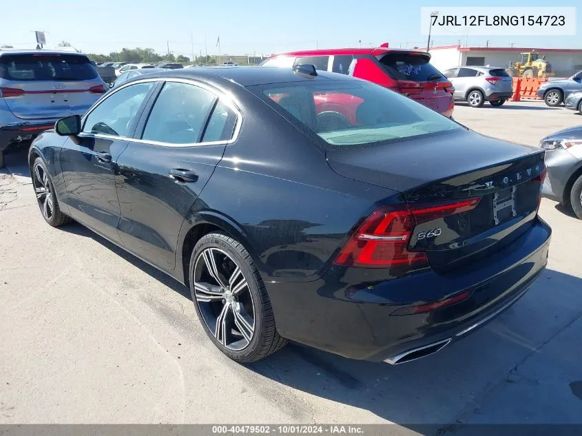 2022 Volvo S60 B5 Inscription VIN: 7JRL12FL8NG154723 Lot: 40479502