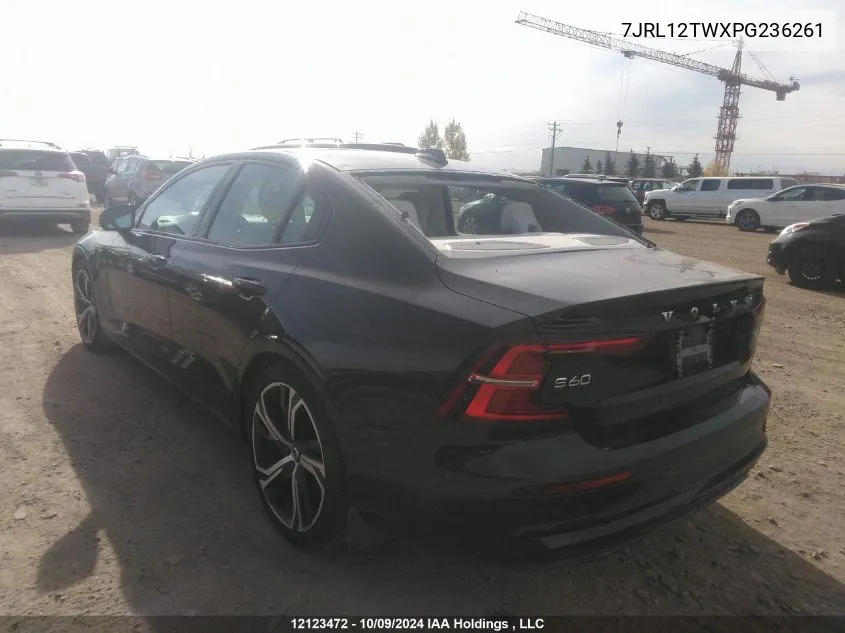 2023 Volvo S60 VIN: 7JRL12TWXPG236261 Lot: 12123472