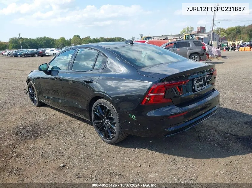 2023 Volvo S60 B5 Plus Black Edition VIN: 7JRL12FT3PG231887 Lot: 40523426