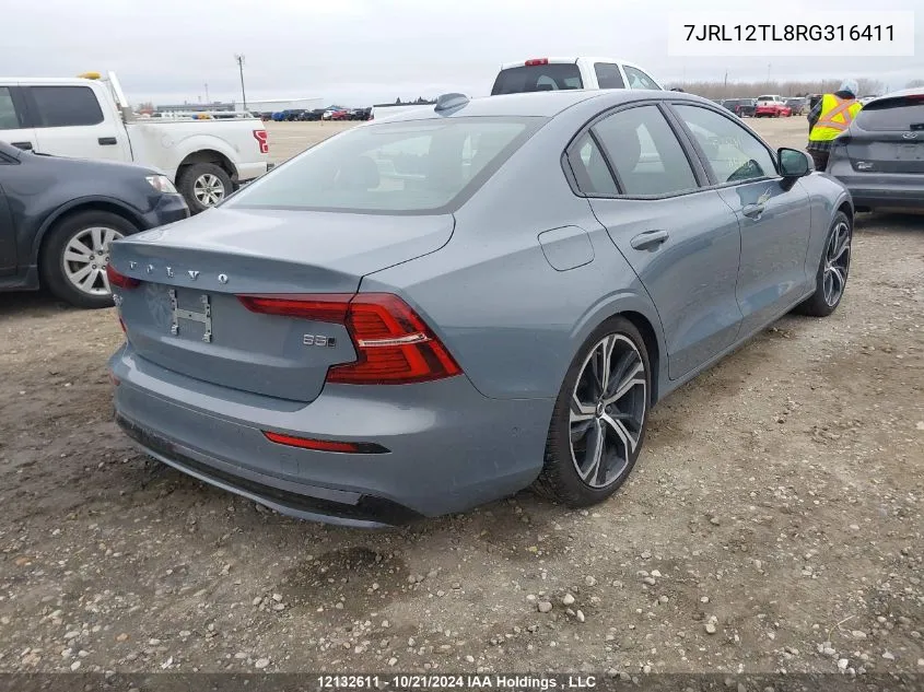 2024 Volvo S60 VIN: 7JRL12TL8RG316411 Lot: 12132611