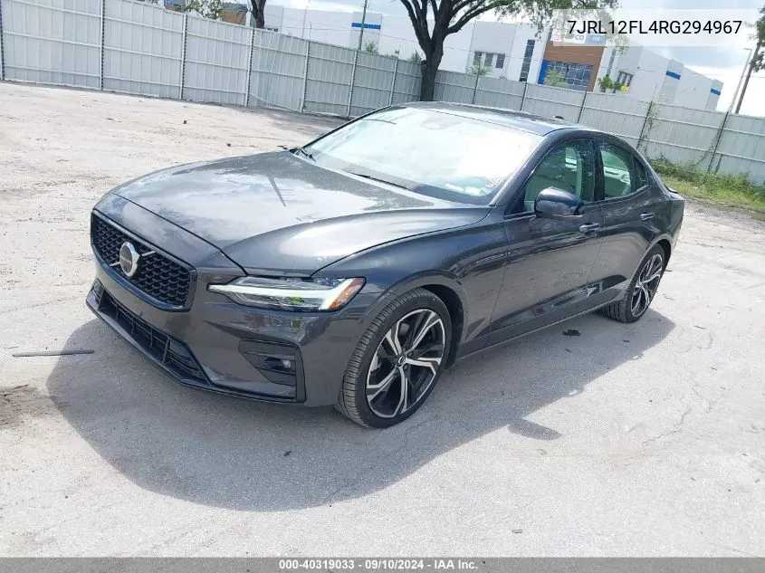 2024 Volvo S60 B5 Plus Dark Theme VIN: 7JRL12FL4RG294967 Lot: 40319033