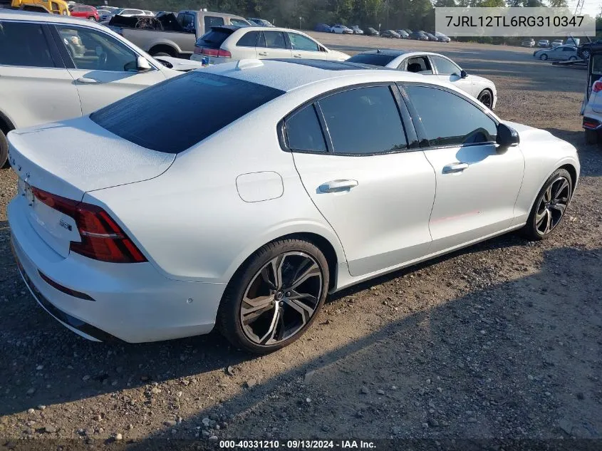 2024 Volvo S60 Plus VIN: 7JRL12TL6RG310347 Lot: 40331210