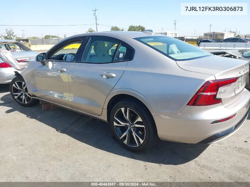 2024 Volvo S60 Core VIN: 7JRL12FK3RG306873 Lot: 40463557