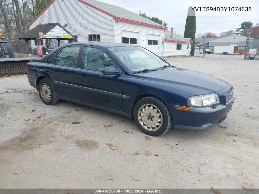 2000 Volvo S80 2.9 VIN: YV1TS94D3Y1074635 Lot: 40725730