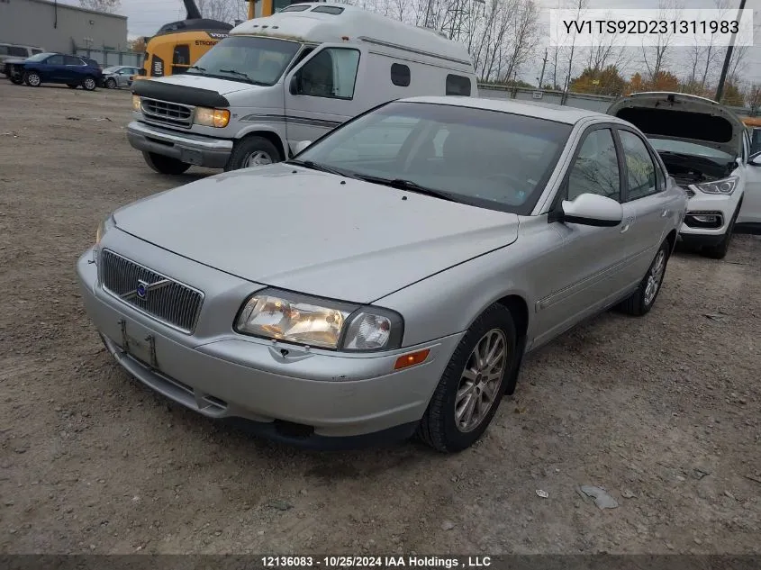 2003 Volvo S80 VIN: YV1TS92D231311983 Lot: 12136083