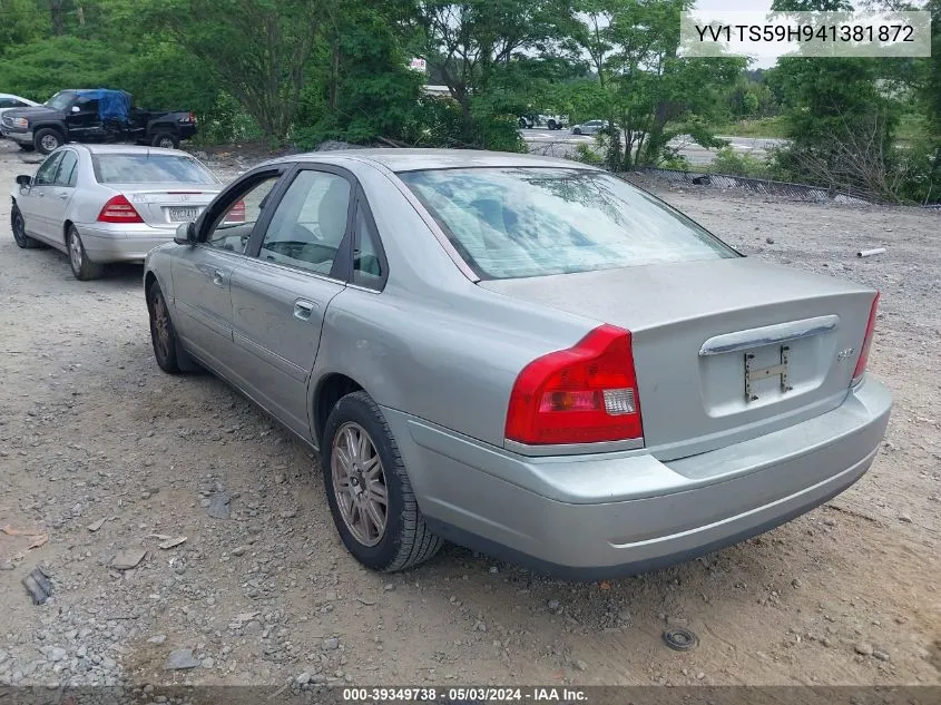 2004 Volvo S80 2.5T VIN: YV1TS59H941381872 Lot: 39349738