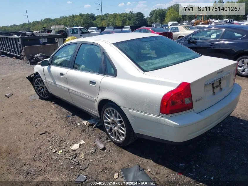 2005 Volvo S80 T6 VIN: YV1TS911751401267 Lot: 40288210