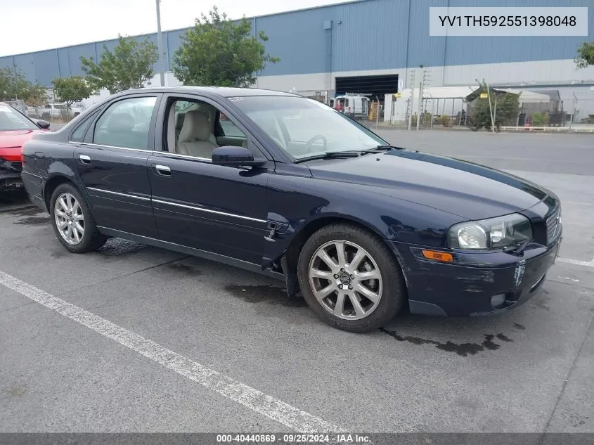 2005 Volvo S80 2.5T/2.5T Awd VIN: YV1TH592551398048 Lot: 40440869