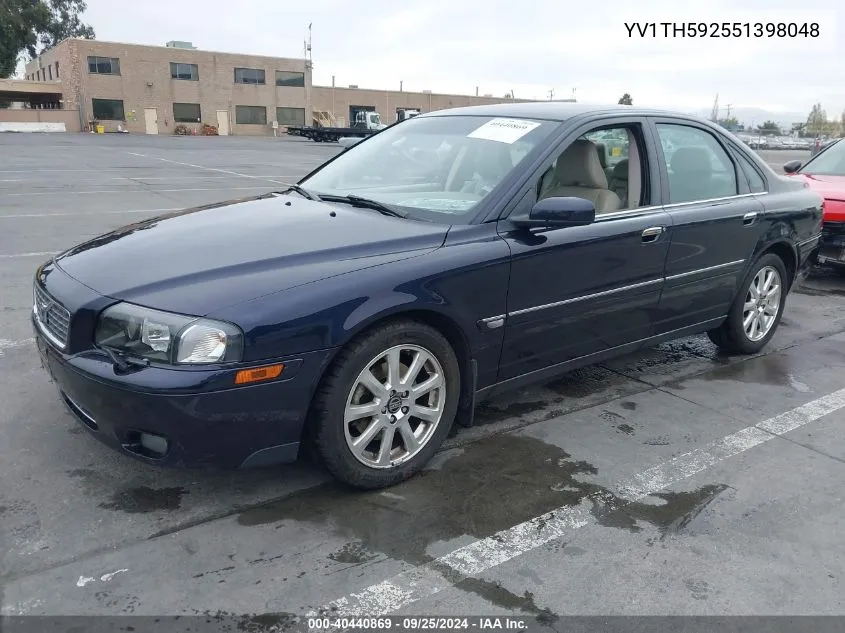 2005 Volvo S80 2.5T/2.5T Awd VIN: YV1TH592551398048 Lot: 40440869