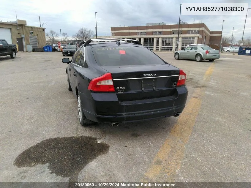 2007 Volvo S80 V8 VIN: YV1AH852771038300 Lot: 20180060