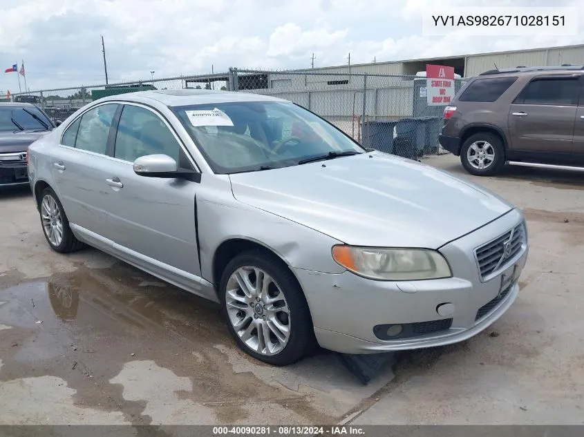 2007 Volvo S80 3.2 VIN: YV1AS982671028151 Lot: 40090281