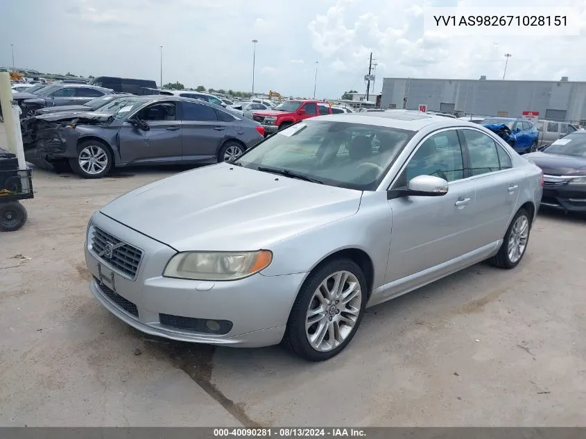 2007 Volvo S80 3.2 VIN: YV1AS982671028151 Lot: 40090281