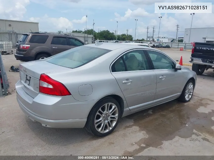 2007 Volvo S80 3.2 VIN: YV1AS982671028151 Lot: 40090281