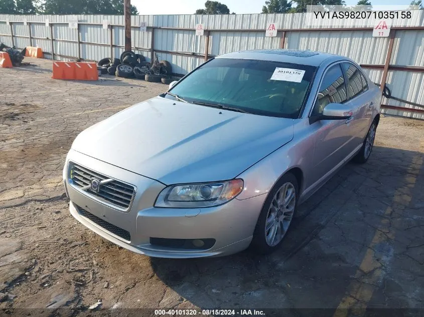 2007 Volvo S80 3.2 VIN: YV1AS982071035158 Lot: 40101320