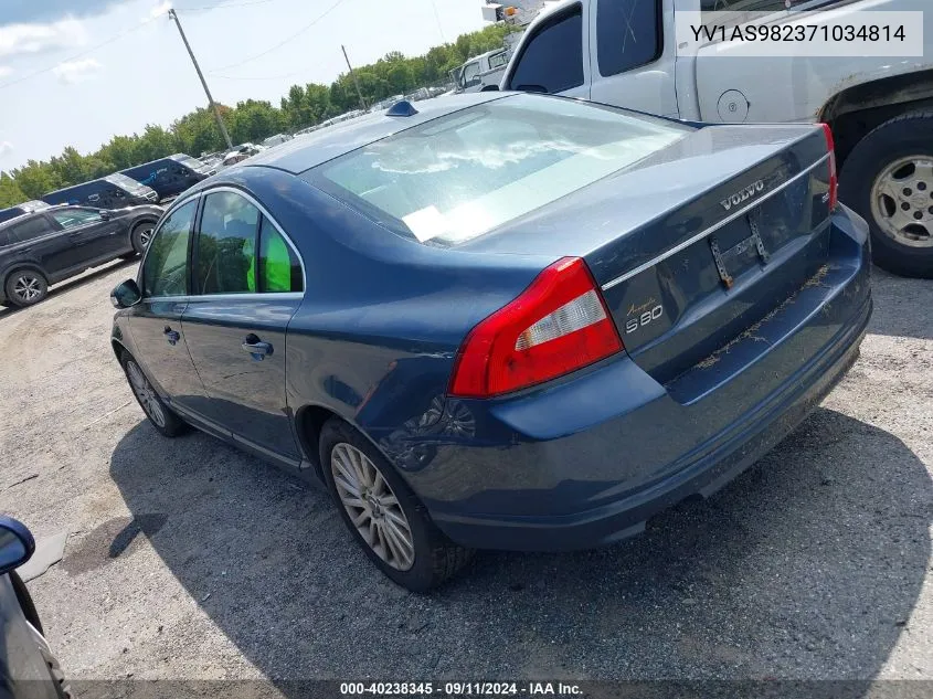 YV1AS982371034814 2007 Volvo S80 3.2