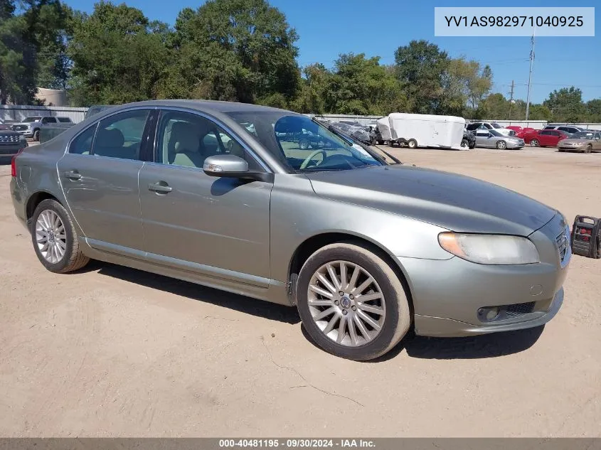 YV1AS982971040925 2007 Volvo S80 3.2