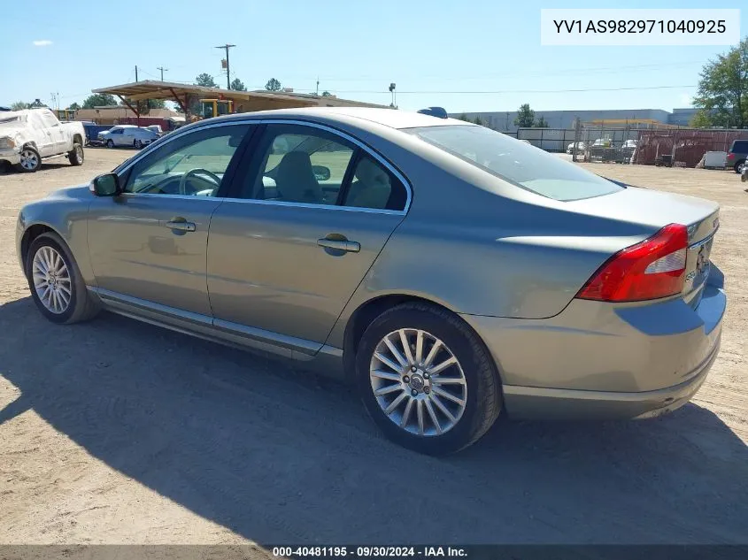 2007 Volvo S80 3.2 VIN: YV1AS982971040925 Lot: 40481195