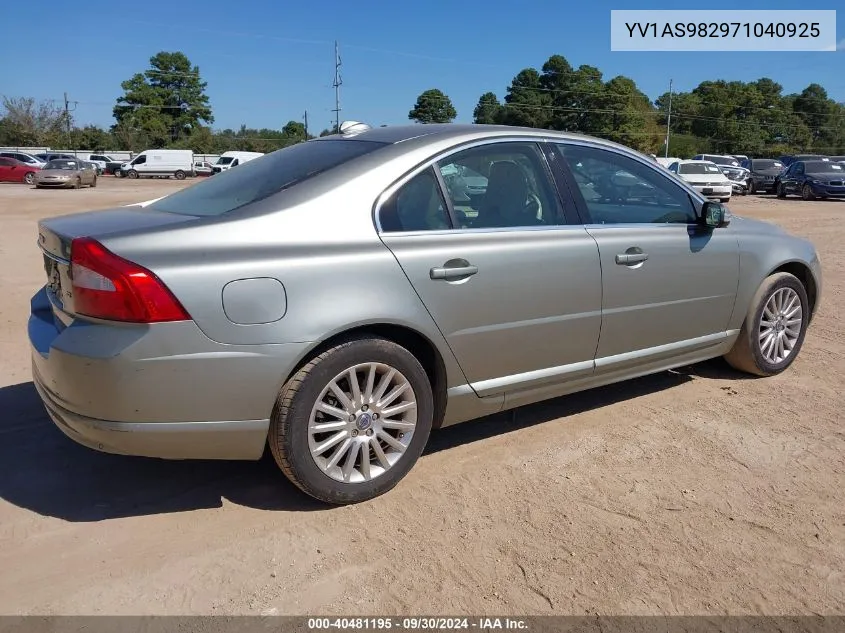 YV1AS982971040925 2007 Volvo S80 3.2