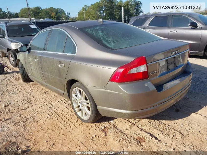 2007 Volvo S80 3.2 VIN: YV1AS982X71031327 Lot: 40649626