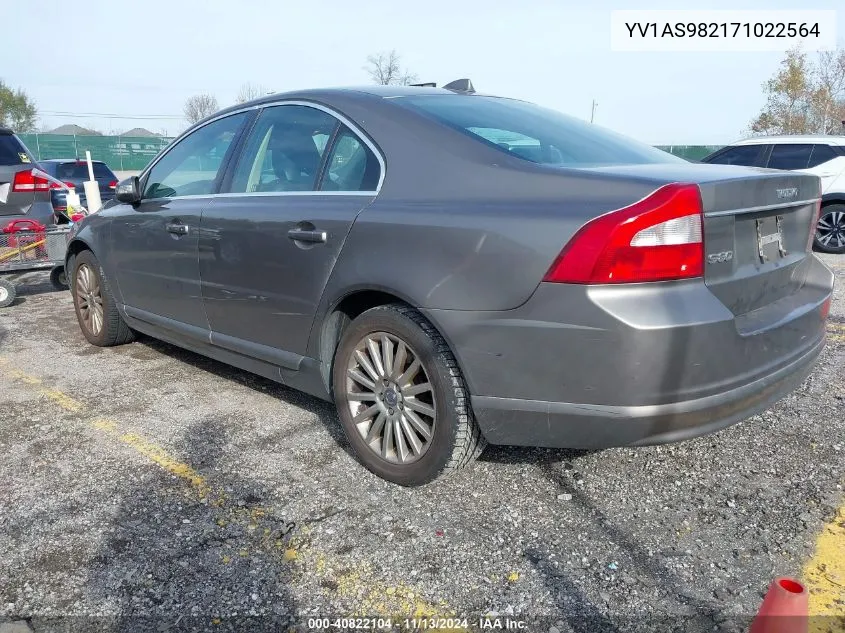 2007 Volvo S80 3.2 VIN: YV1AS982171022564 Lot: 40822104