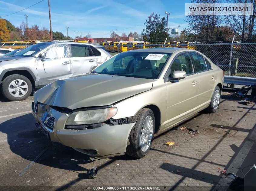 2007 Volvo S80 3.2 VIN: YV1AS982X71016648 Lot: 40840685