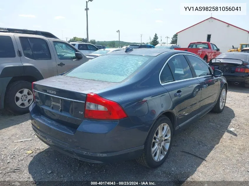 2008 Volvo S80 3.2 VIN: YV1AS982581056041 Lot: 40174043