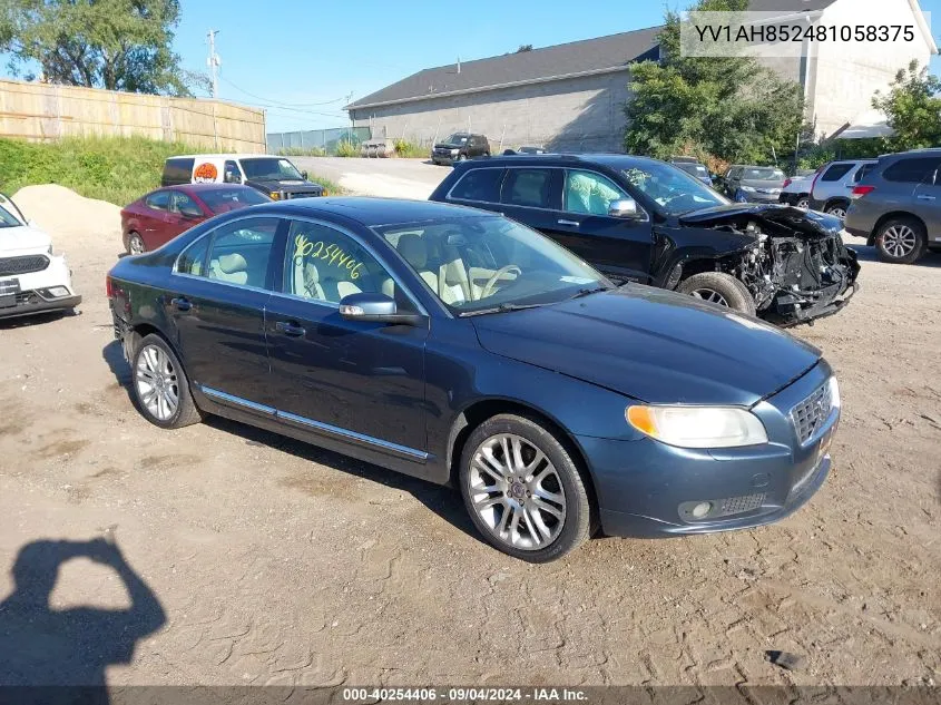 2008 Volvo S80 V8 VIN: YV1AH852481058375 Lot: 40254406