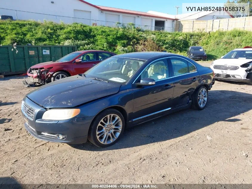 2008 Volvo S80 V8 VIN: YV1AH852481058375 Lot: 40254406