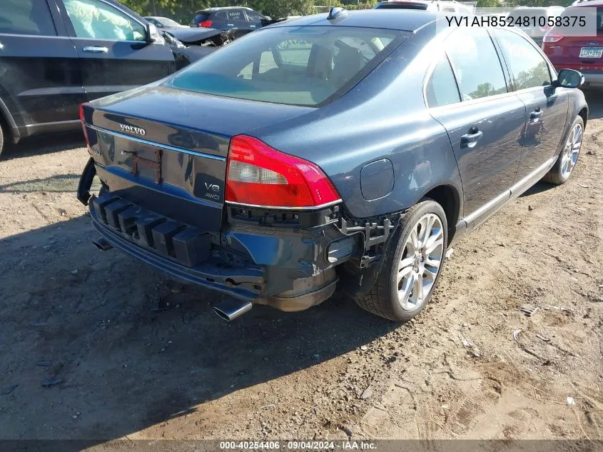 YV1AH852481058375 2008 Volvo S80 V8