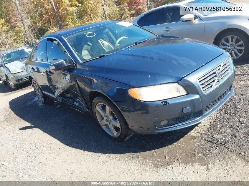 2008 Volvo S80 T6 VIN: YV1AH992581056392 Lot: 40665184