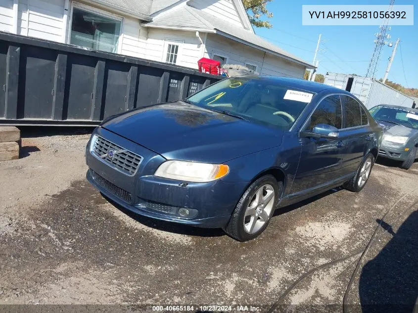 2008 Volvo S80 T6 VIN: YV1AH992581056392 Lot: 40665184