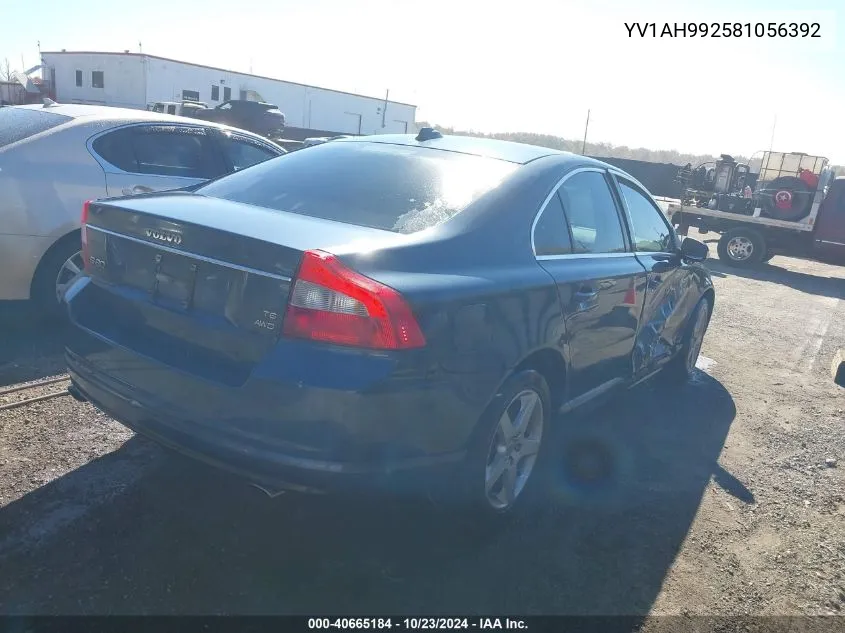 2008 Volvo S80 T6 VIN: YV1AH992581056392 Lot: 40665184