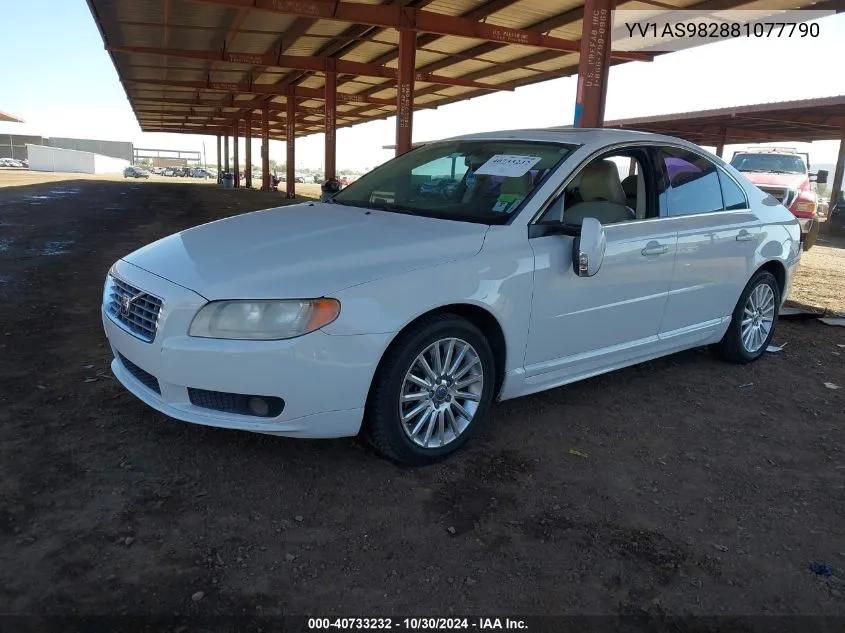 YV1AS982881077790 2008 Volvo S80 3.2