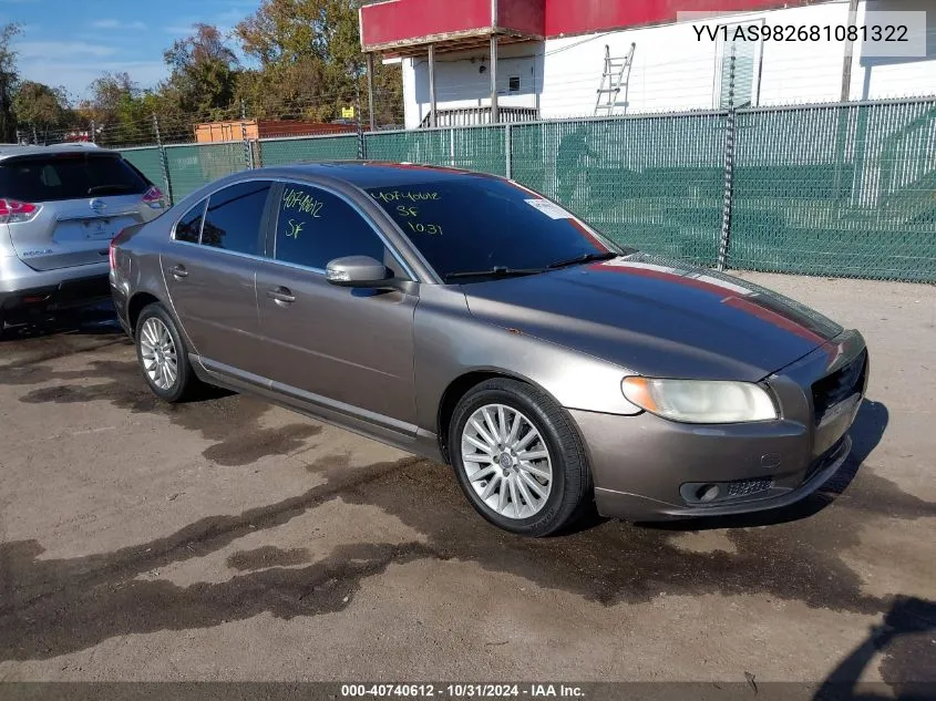 YV1AS982681081322 2008 Volvo S80 3.2