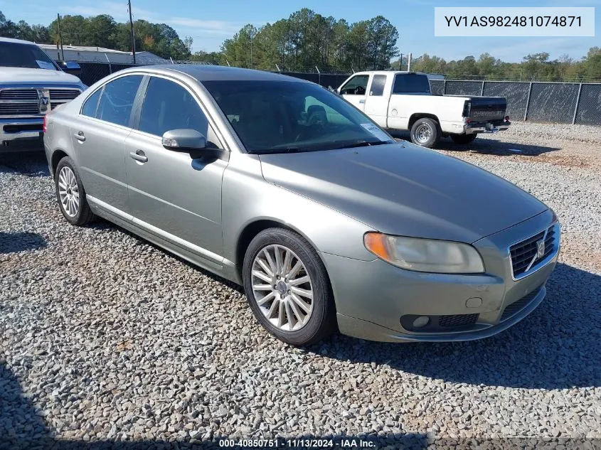 2008 Volvo S80 3.2 VIN: YV1AS982481074871 Lot: 40850751