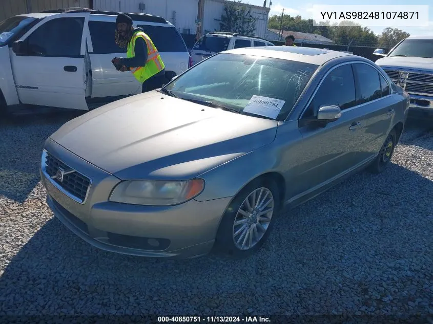 2008 Volvo S80 3.2 VIN: YV1AS982481074871 Lot: 40850751