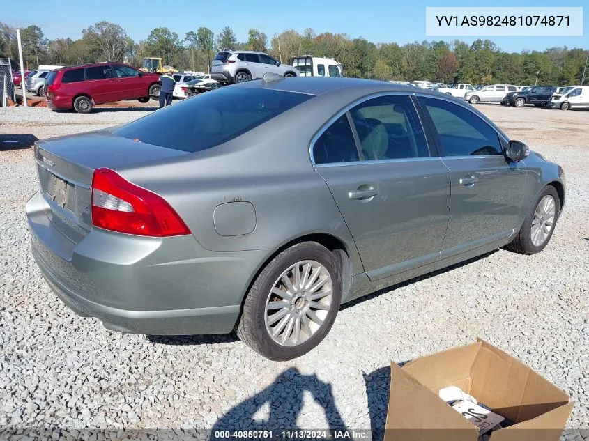 2008 Volvo S80 3.2 VIN: YV1AS982481074871 Lot: 40850751