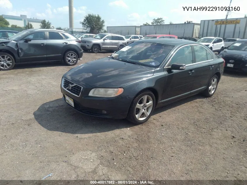 2009 Volvo S80 T6 VIN: YV1AH992291093160 Lot: 40017882